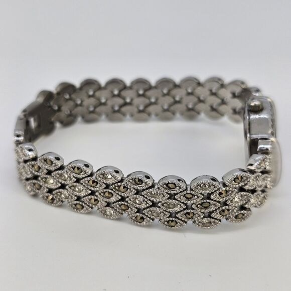 Gruen Women's Watch 18MM Gray Dial Gray Bracelet Band 6" New Battery - Picture 8 of 13